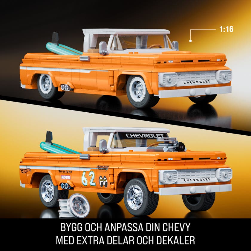 Mattel Brick Shop Hot Wheels Custom '62 Chevy Pickup konstruksjonsleke