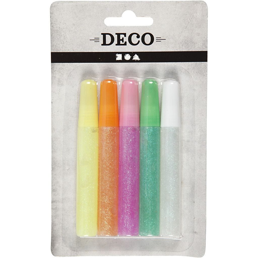 Glitterlim, pastellfarger