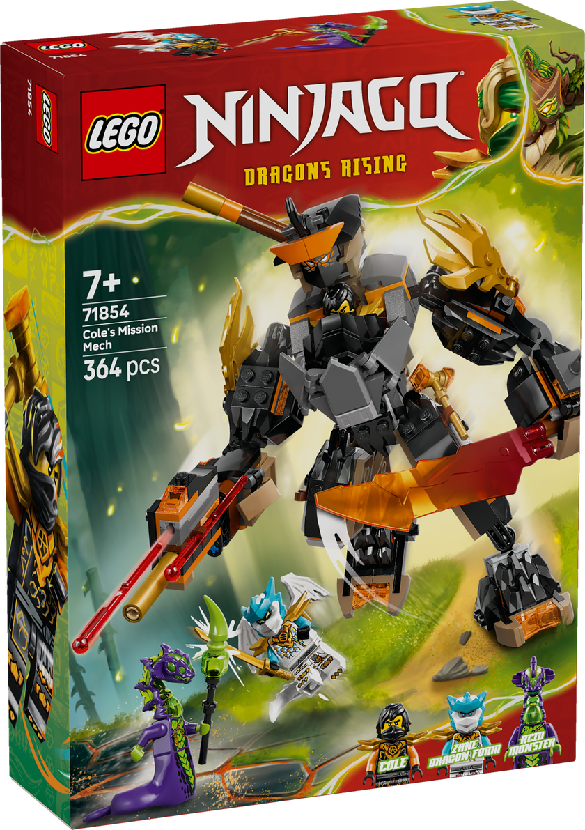 LEGO NINJAGO Cole's Mission Mech & Dragon Zane 71854
