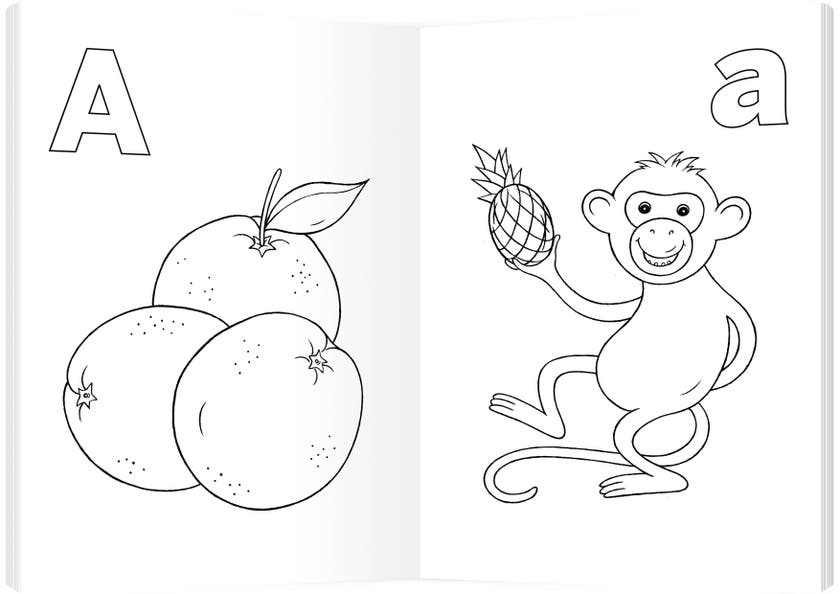 ABC fargeleggingsbok, 48 sider