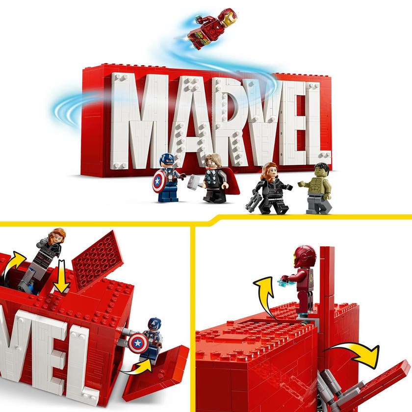 LEGO Super Heroes Marvel 76313, MARVEL-logo og minifigurer