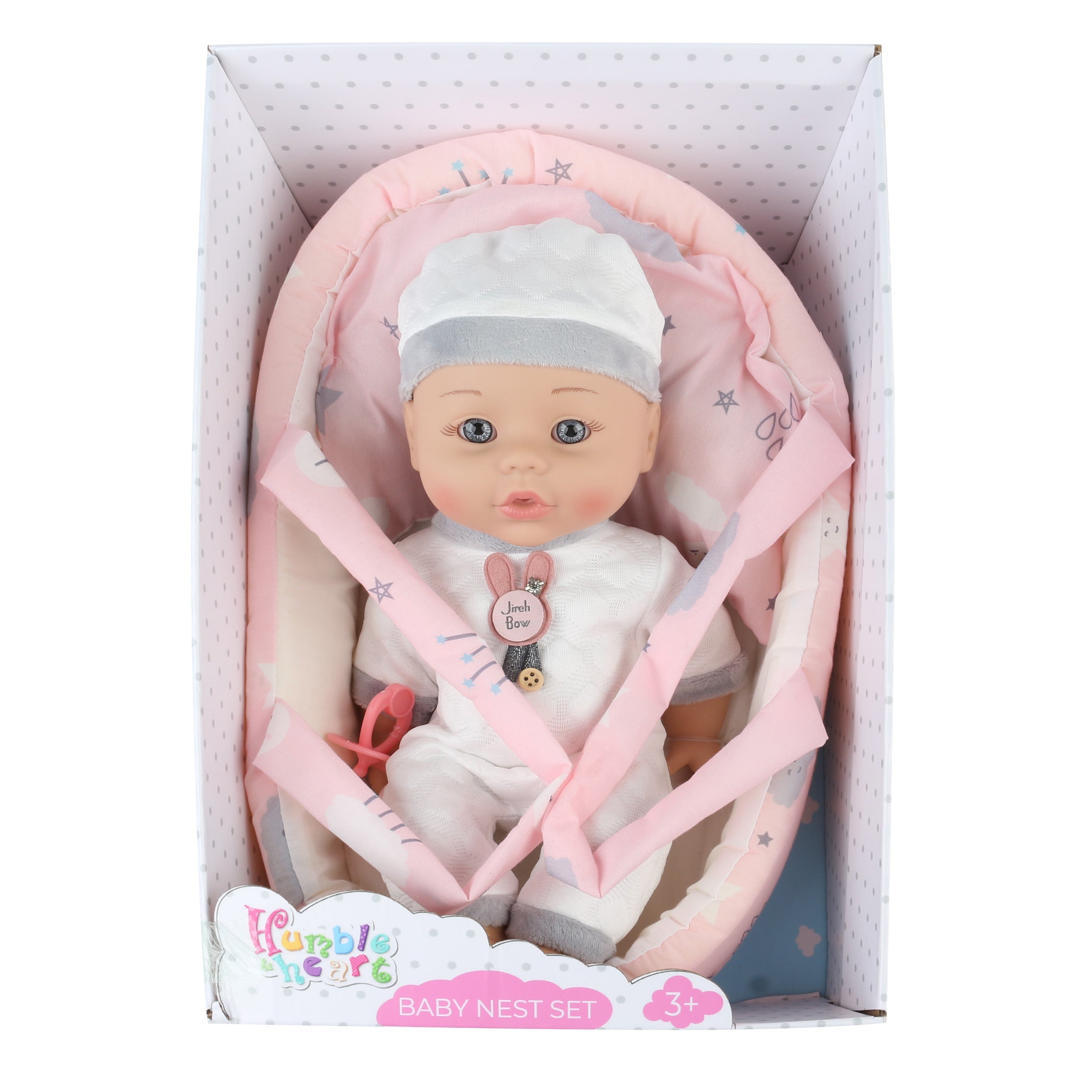 Humble & Heart Dukke 30 cm med bærekurv