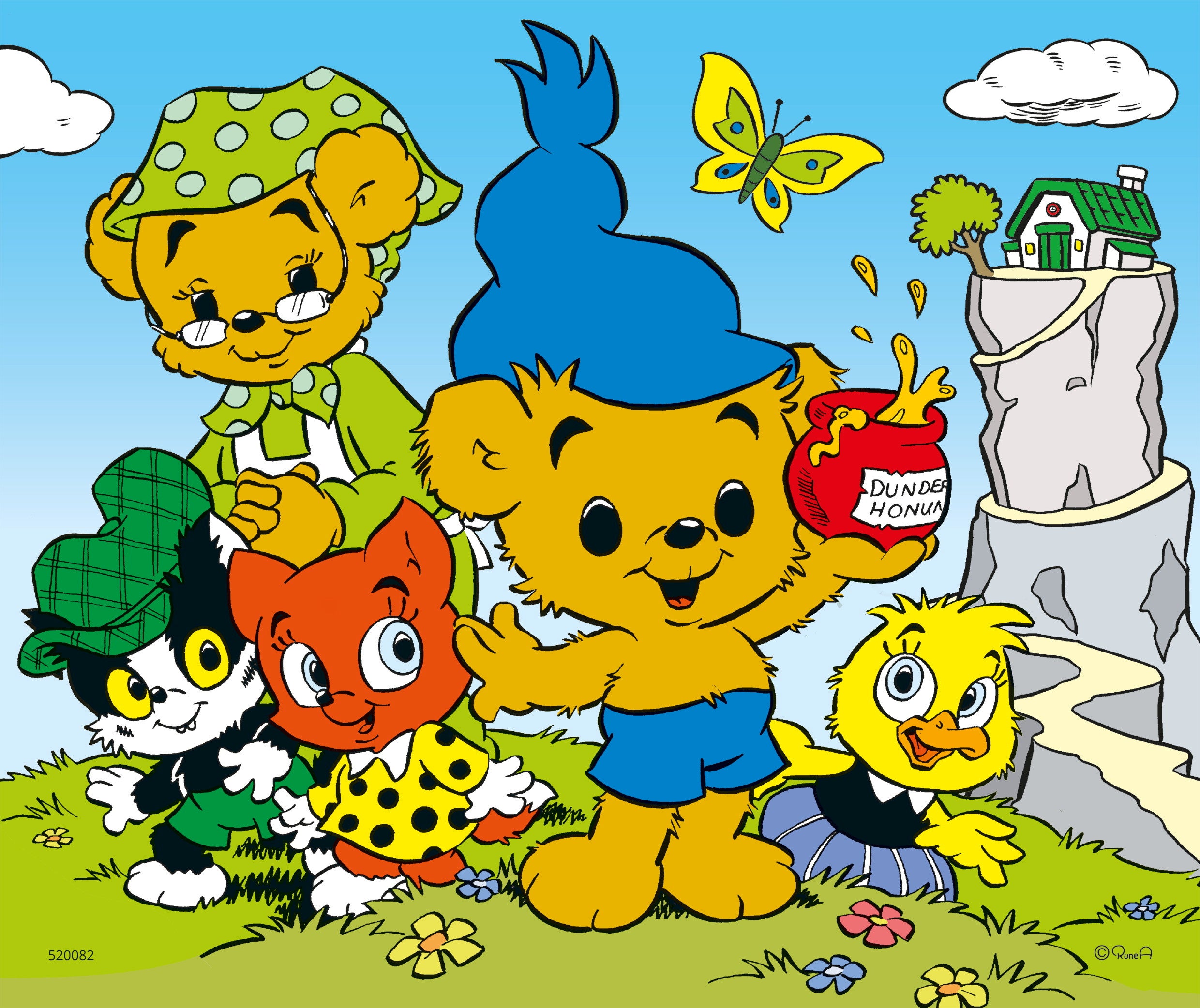 Tre-puslespill Bamse som liten med ni biter