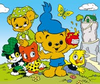 Tre-puslespill Bamse som liten med ni biter