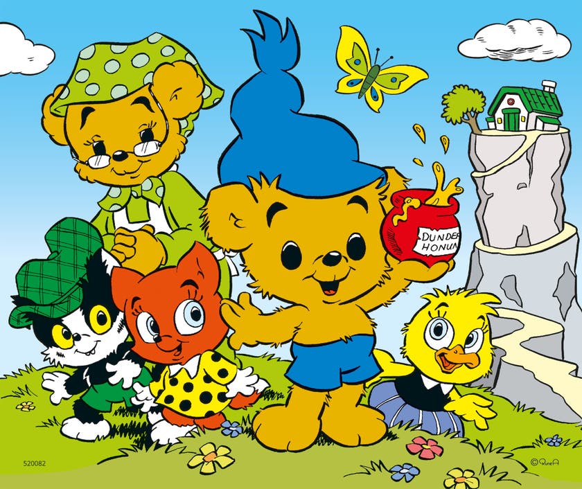 Tre-puslespill Bamse som liten med ni biter