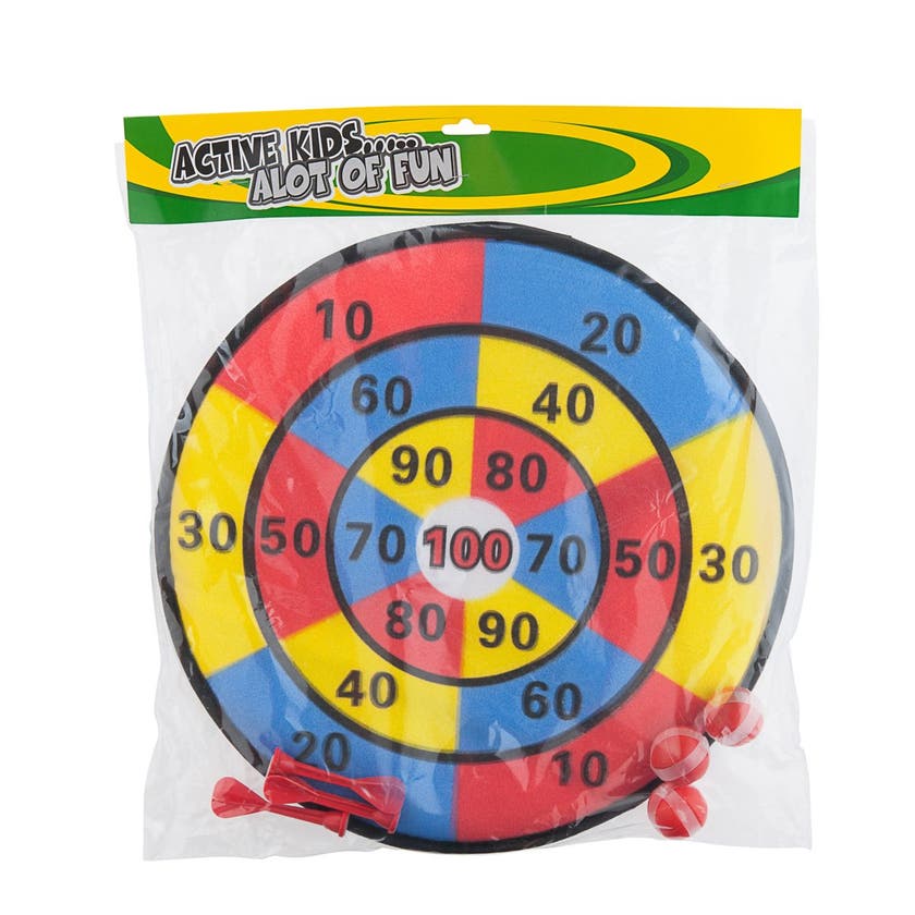 Dartskive med borrelås 3 baller og 3 piler – Kids Sports