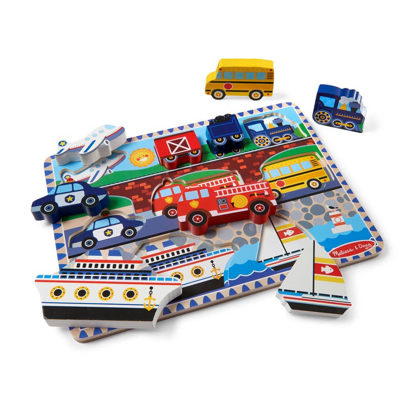 Wooden Chunky Puzzle Vehicles