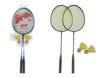 Skills, Badmintonrack 2-pakning med 2 baller Plasstfp med Oppheng