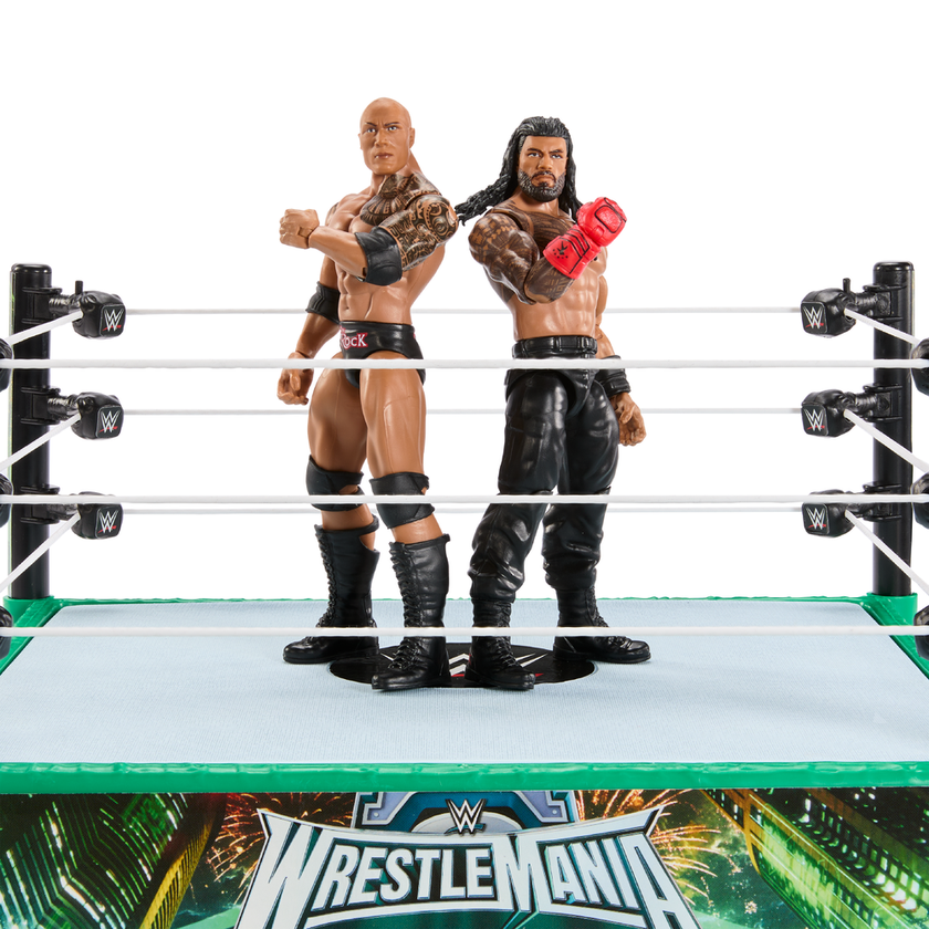 WWE Wrestling Ring med 2 actionfigurer