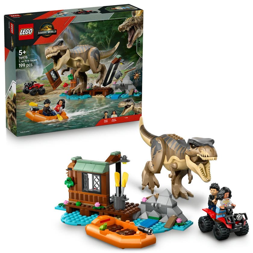 LEGO Jurassic World 76975, Flukt over elven med T. rex