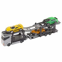 Teamsterz, biltransport 26 cm med småbiler, gull/grønn/gul