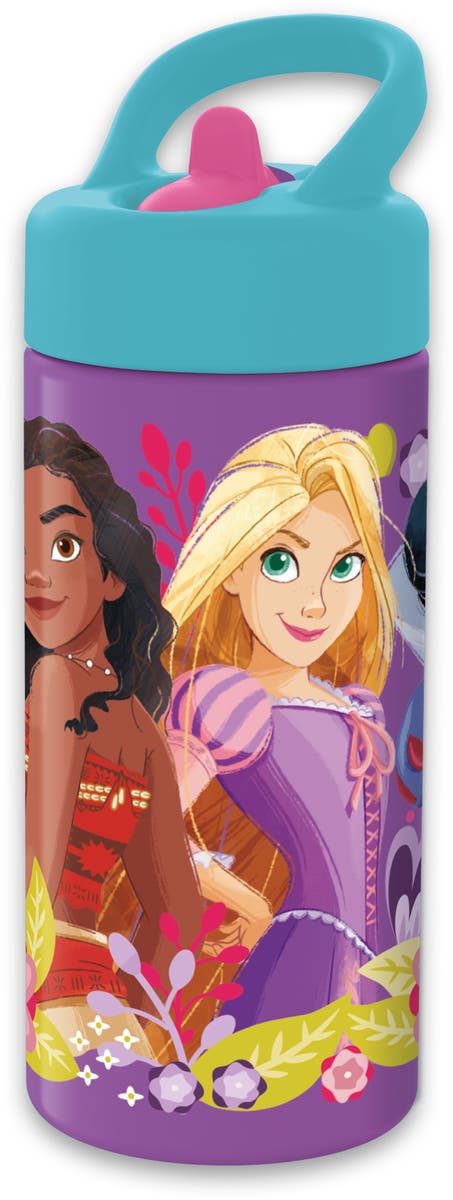 DISNEY PRINCESS, Vannflaske med sugerør, 420 ml