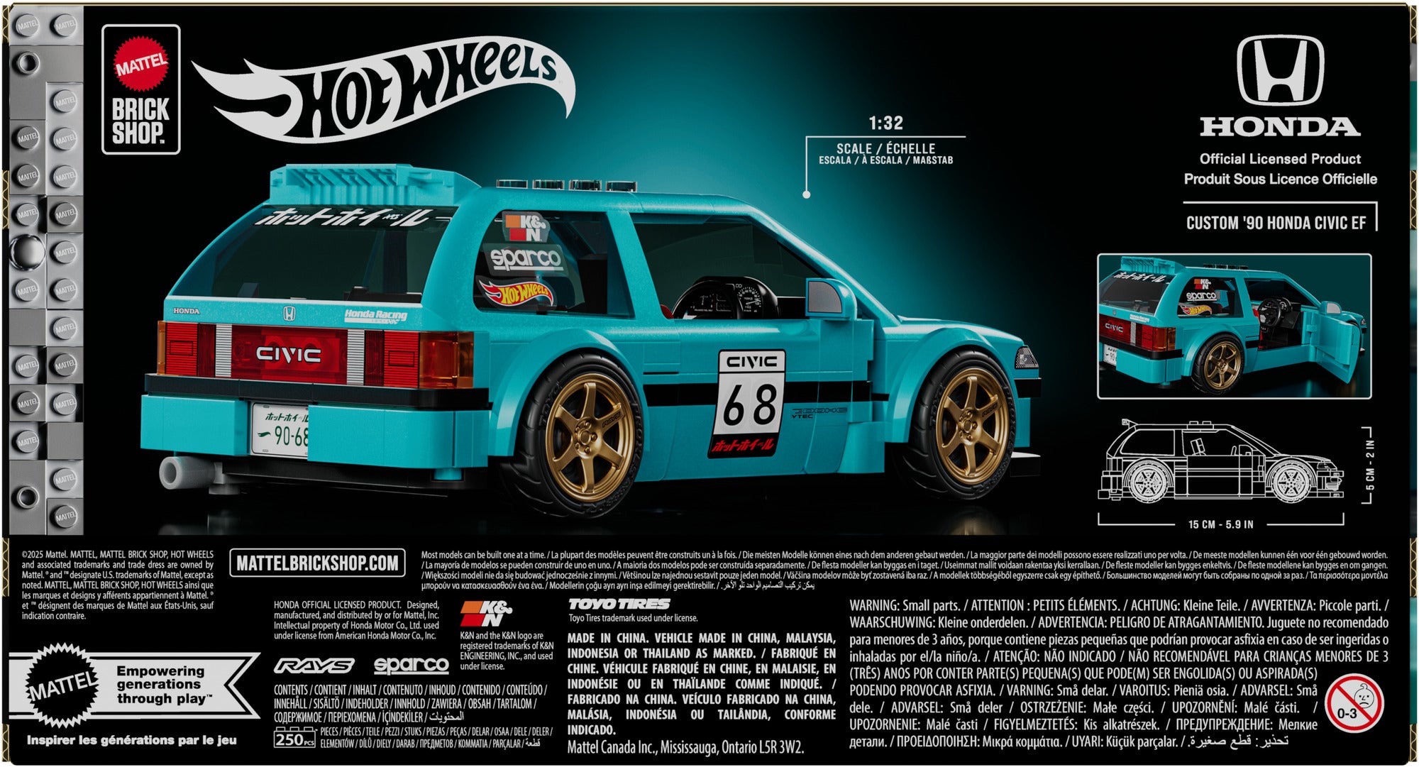 Mattel Brick Shop Speed Series Honda Custom '90 Civic EF