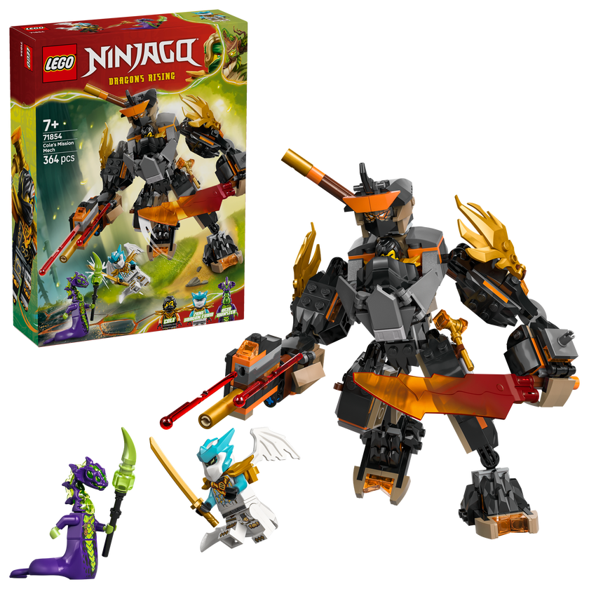LEGO NINJAGO Cole's Mission Mech & Dragon Zane 71854