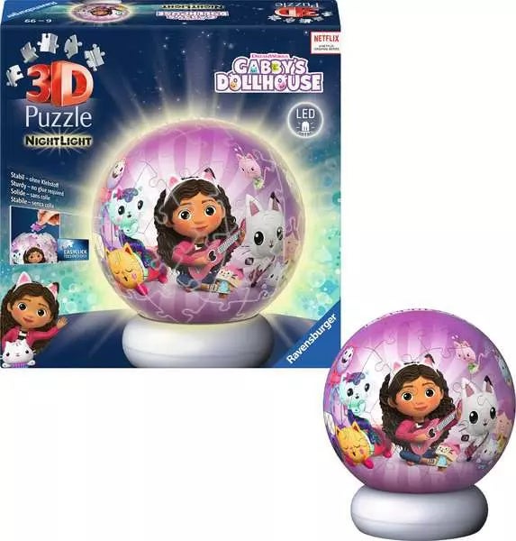Ravensburger Puzzle-Ball Nightlight Gabby's Dollhouse 72 deler