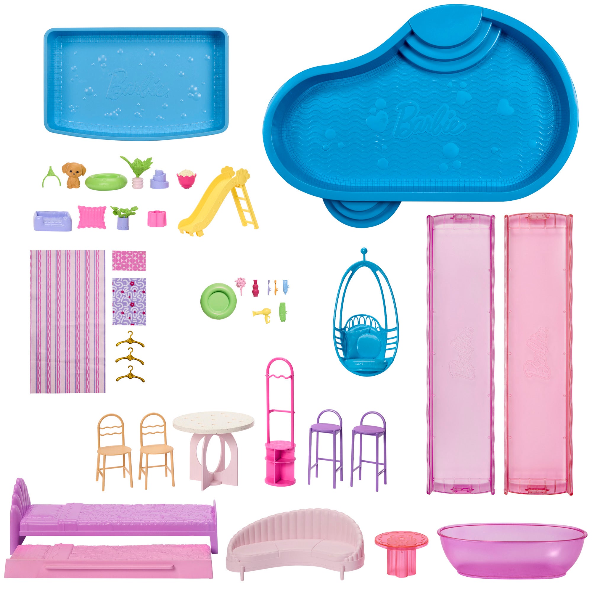 Barbie Dreamhouse med 2 hus, bassenger og sklie
