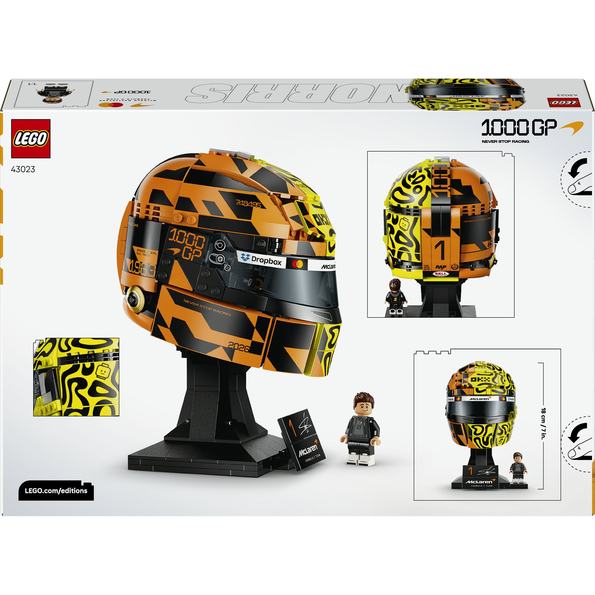 LEGO® Editions McLaren Mastercard F1® Team Lando Norris hjelm. Byggesett 43023