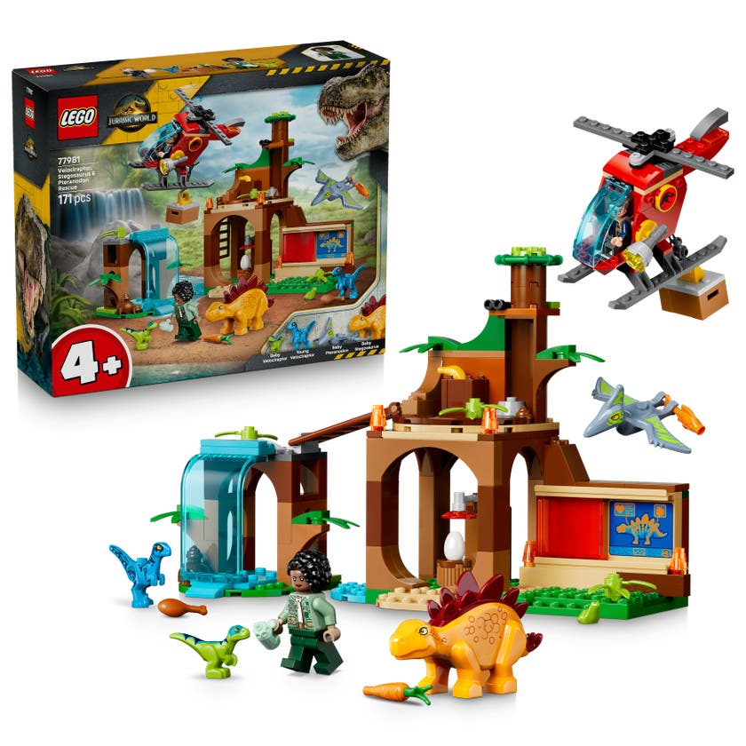 LEGO® Redning med Velociraptor, Stegosaurus og Pteranodon 77981