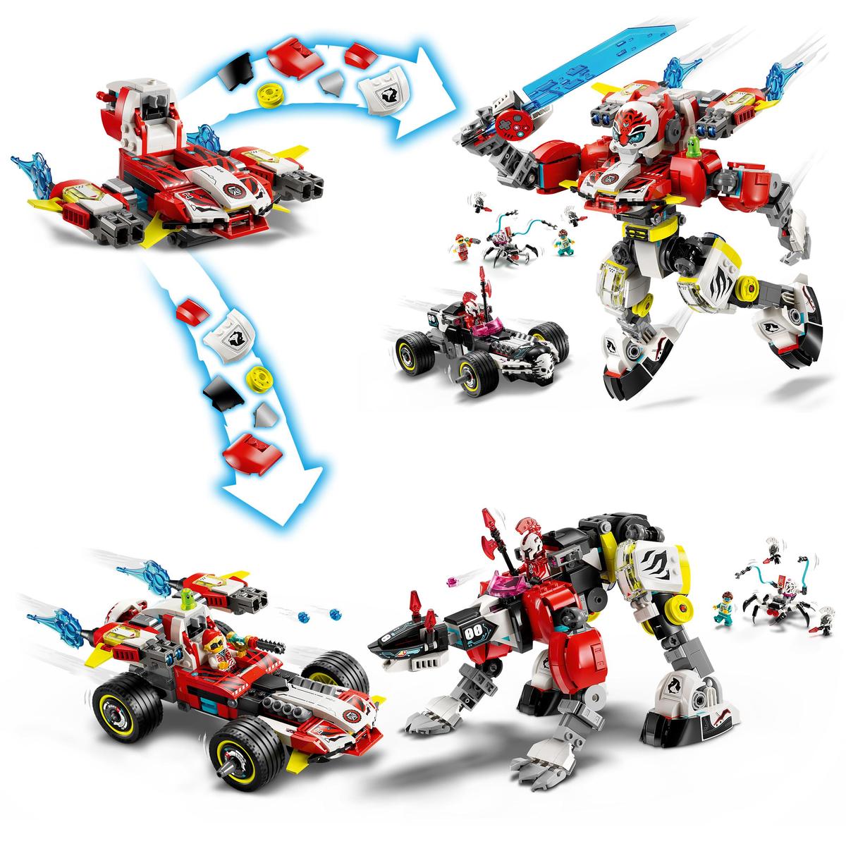 LEGO DREAMZzz 71497, Coopers tigerrobot og Zeros hot rod-bil