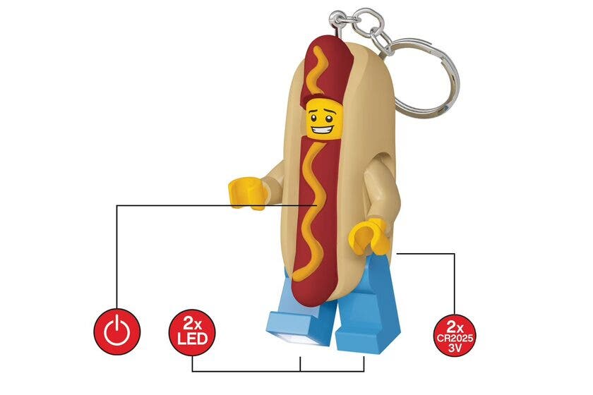HOT DOG MAN Nøkkellykt: nøkkelring med LED-lys