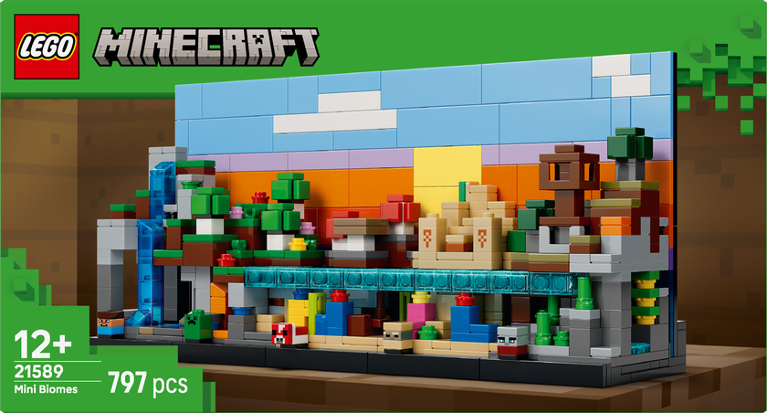 LEGO® Minecraft® Minibiomer. Byggbar gaming-kunst 21589