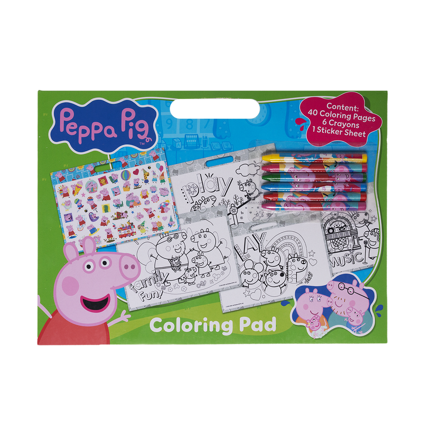 Peppa Gris, Kunstnerblokk med fargeblyanter og klistremerker