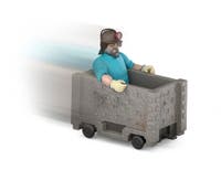 Minecraft Movie Steve & Minecart