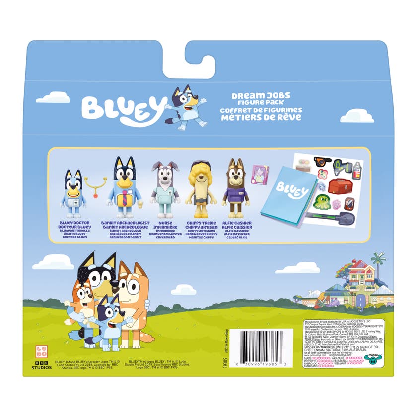 Bluey The Sleepover Figursett 5-pack