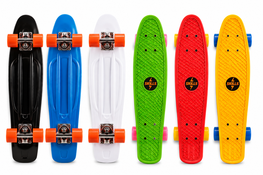 Skills, skateboard 45 cm, gul