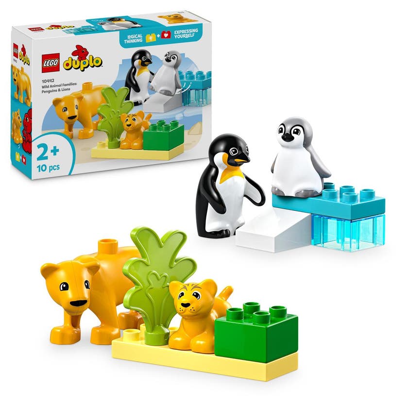 LEGO DUPLO Town 10442, Ville dyrefamilier: Pingviner og løver