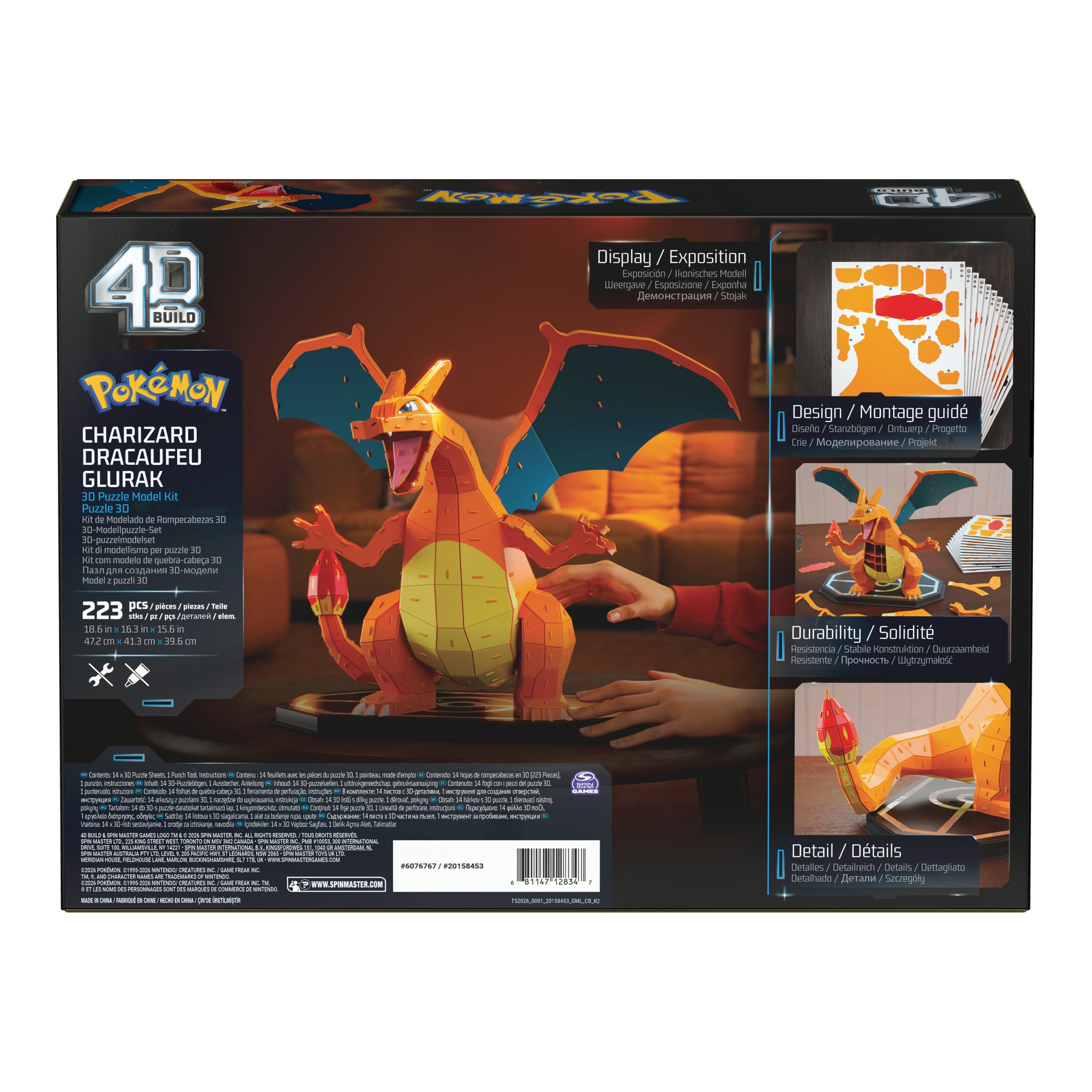 4D Build Pokémon Charizard 3D-modellsats 223 deler