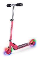 Sparkesykkel rosa med LED-hjul og bakbrems – Skills