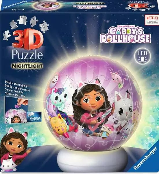 Ravensburger Puzzle-Ball Nightlight Gabby's Dollhouse 72 deler