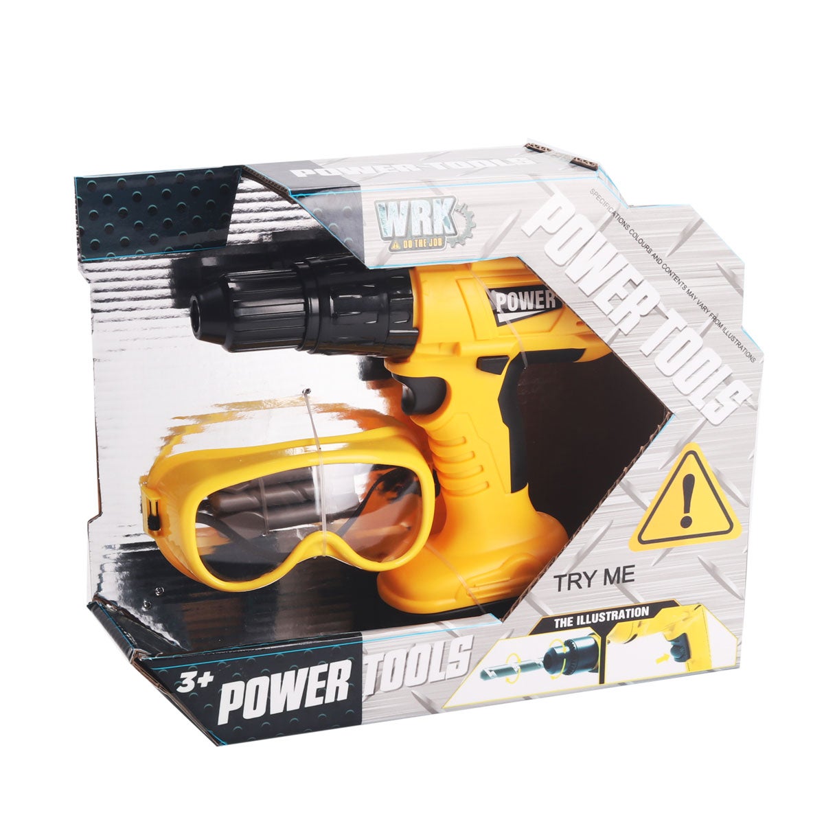 WRK, Batteridrevet drill med vernebriller