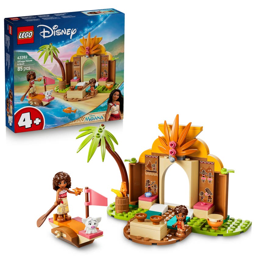 LEGO® ǀ Disney Vaiana Landsbyhus og båt, byggeleke 43282