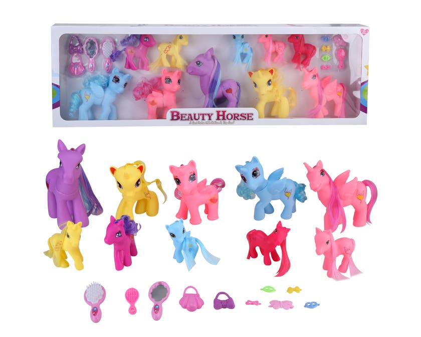 Fantasihester 10 stk med tilbehør