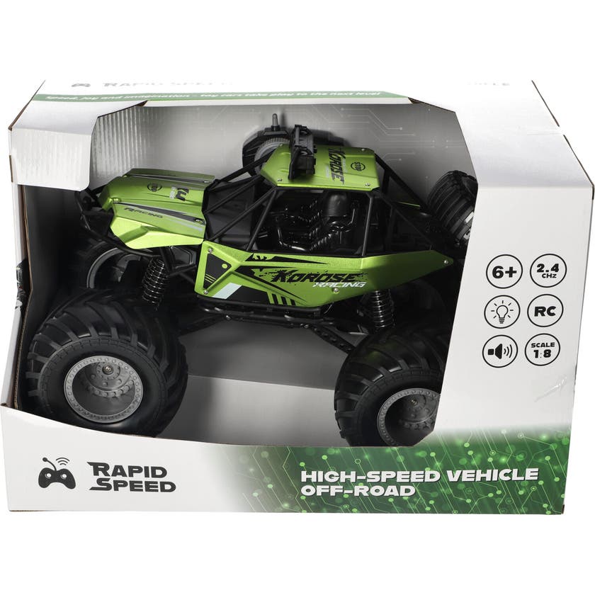 Rapid Speed - R/C Offroad car med lyd og lys 1:8 2,4 Ghz 6år