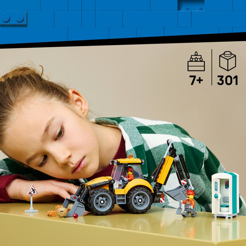 LEGO® City Gul traktorgraver. Byggeplassleke 60480