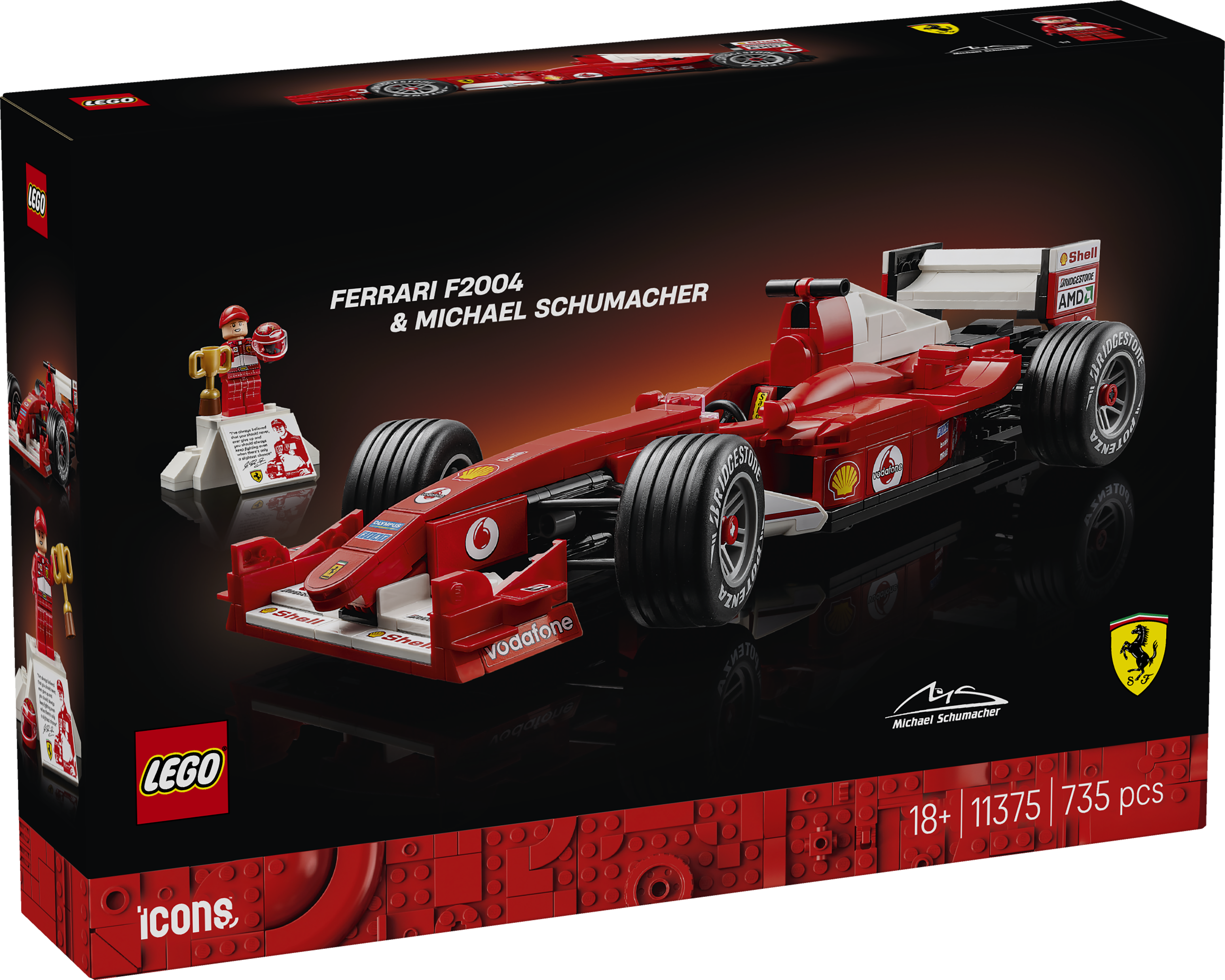 LEGO® Icons Ferrari F2004 og Michael Schumacher, bil 11375