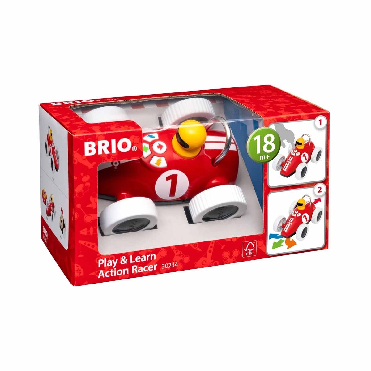 BRIO 30234, Lek & lær actionracer Rød