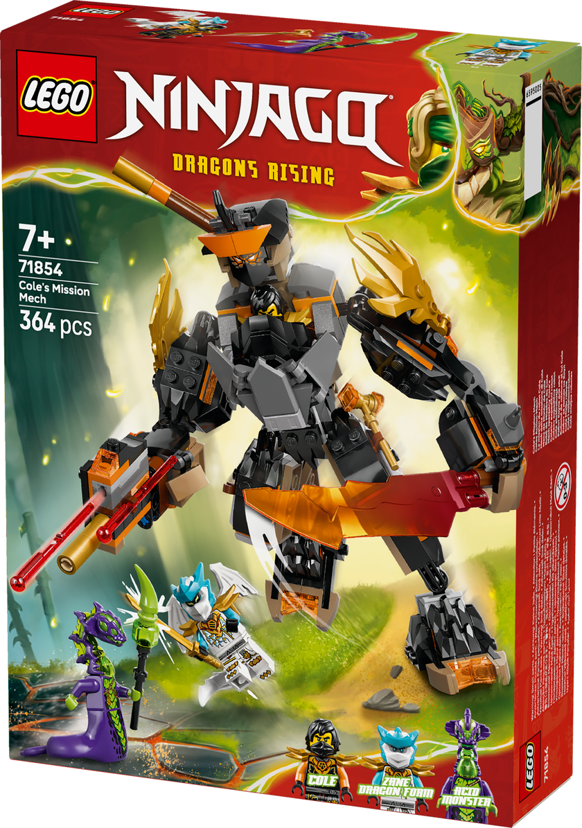 LEGO NINJAGO Cole's Mission Mech & Dragon Zane 71854