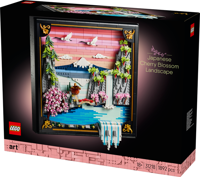 Landskap med japanske kirsebærtrær