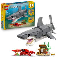 Blodtørstig hai med skattkiste