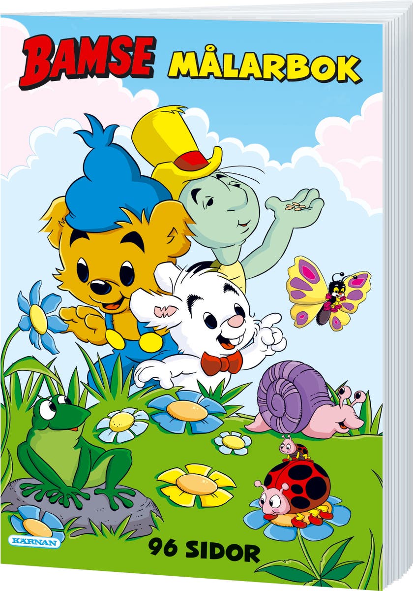Bamse fargebok med 96 bilder