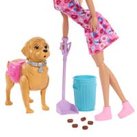 Barbie Walk & Potty Pup med dukke og gående valp
