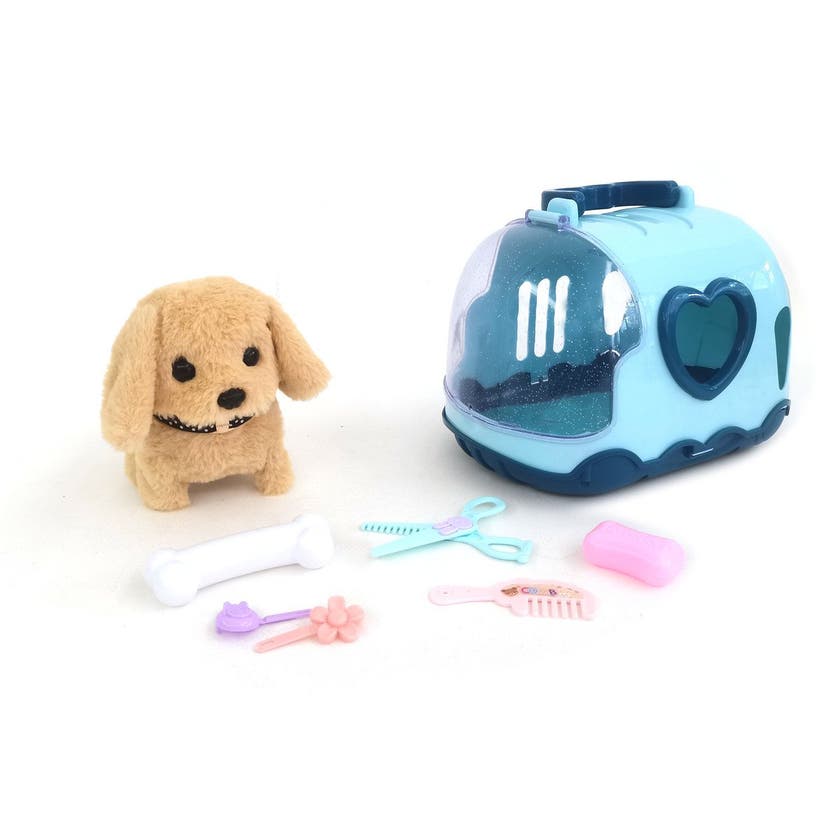 Myke dyr i bur m tilbehør Hund