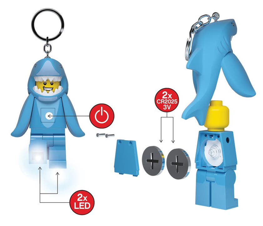 LEGO ICONIC, SHARK SUIT GUY Nøkkelring med LED-lys