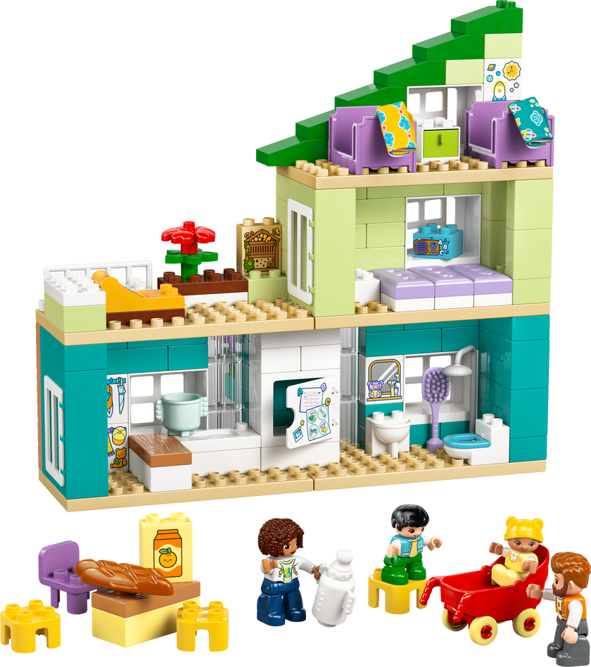 3-i-1 Moderne familievilla med figurer