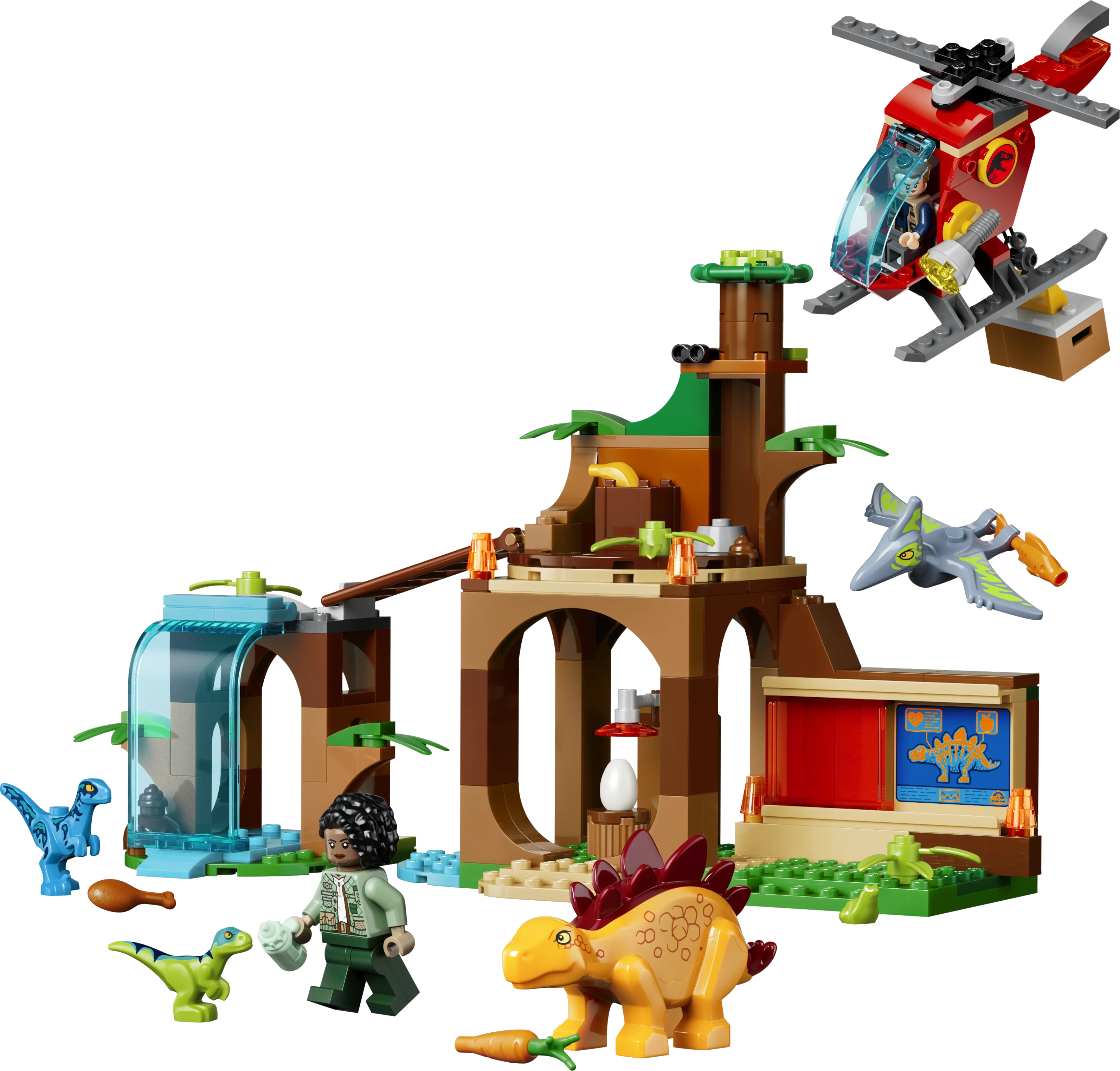 LEGO® Redning med Velociraptor, Stegosaurus og Pteranodon 77981