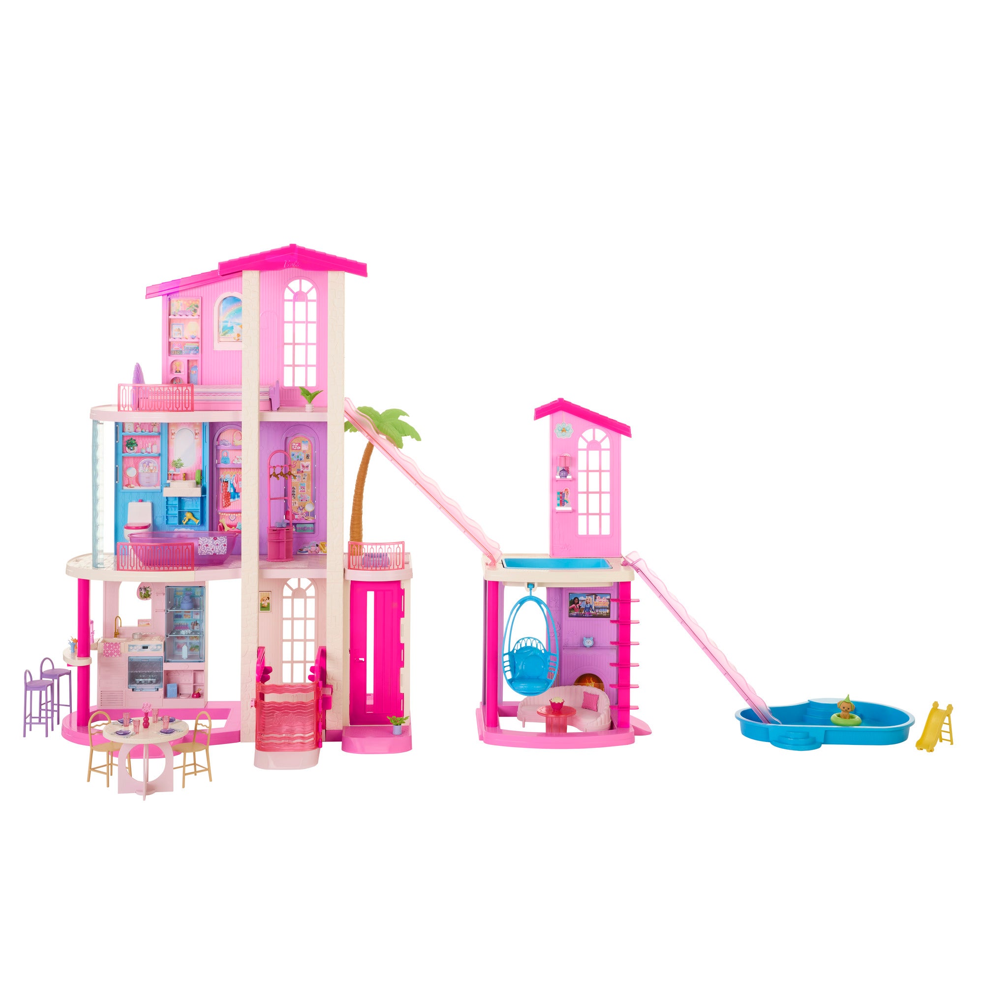 Barbie Dreamhouse med 2 hus, bassenger og sklie